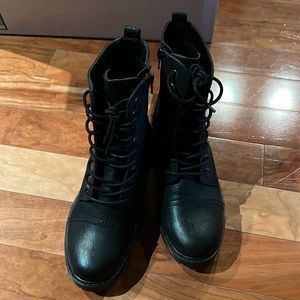 Black combat boots